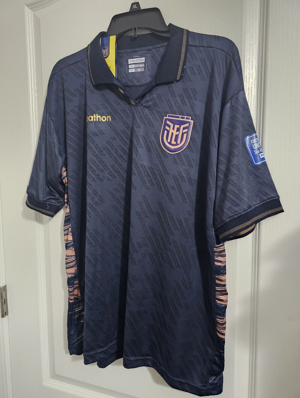 Marathon Men's Navy Blue Short-Sleeve Soccer Jersey